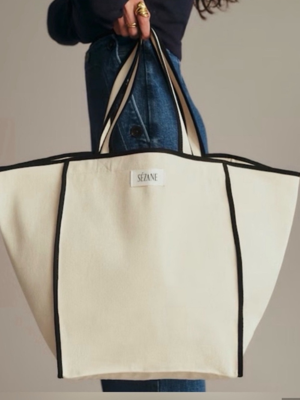 Sezane Canvas Tote Bag